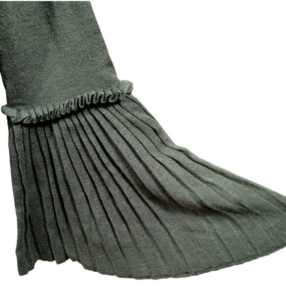 Lumiere Womens Olive Green Flare Ruffle Sleeve Blouse Size Medium - Picture 3 of 8